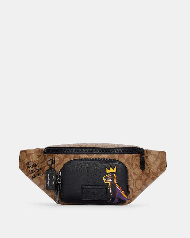 COACH X JEAN MICHEL BASQUIAT TRACK BELT BAG IN SIGNATURE CANVAS