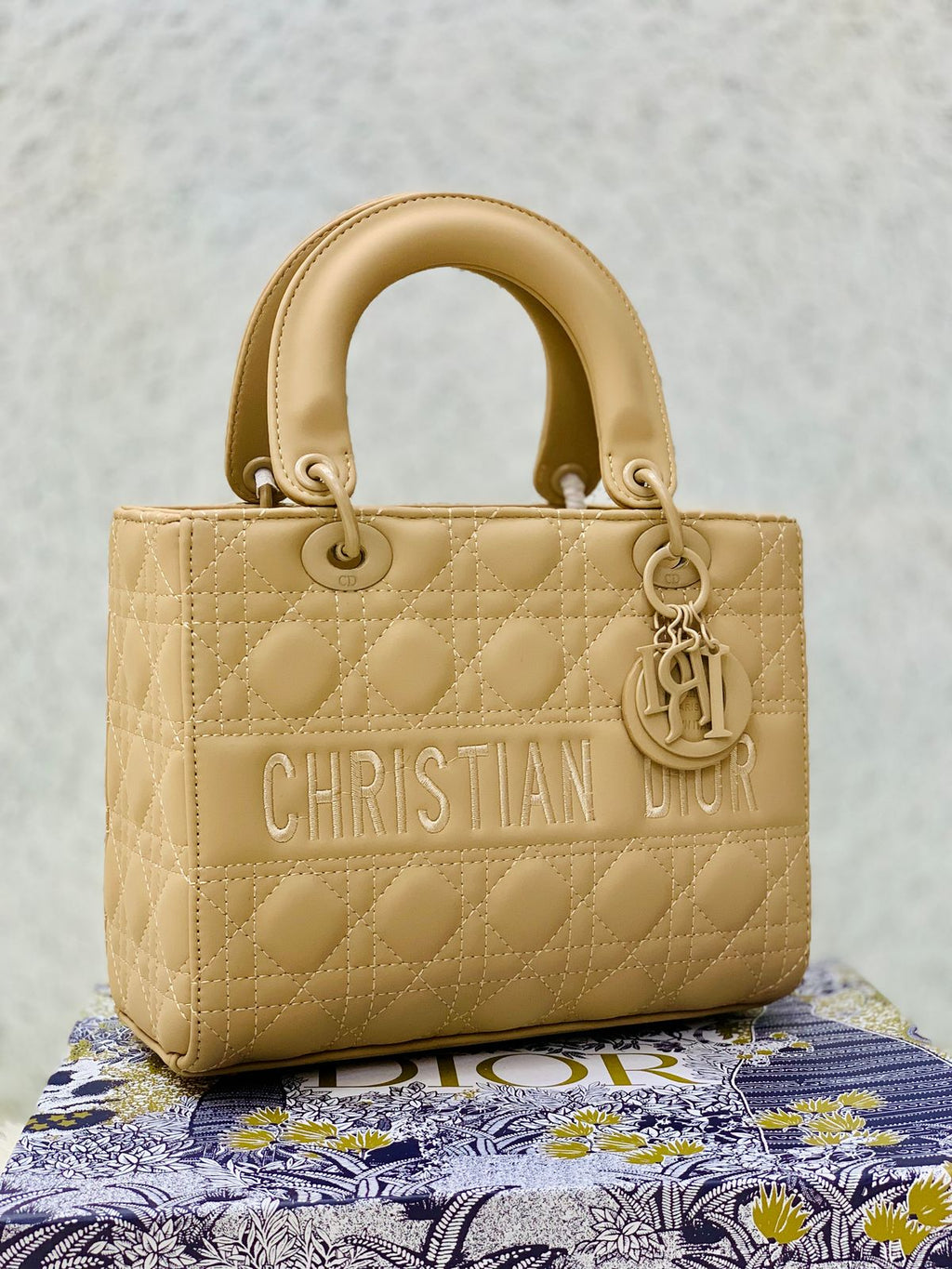 “Christian Dior Lady Dior White Quilted Handbag – Luxury Designer Tote Bag”