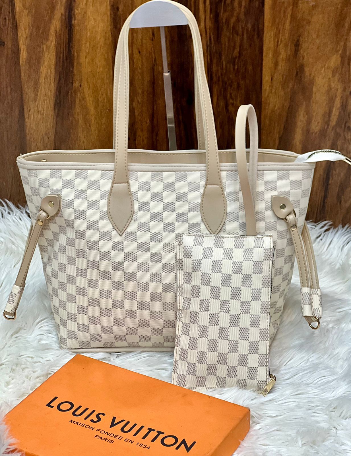 Versatile Checkered Shoulder Bag